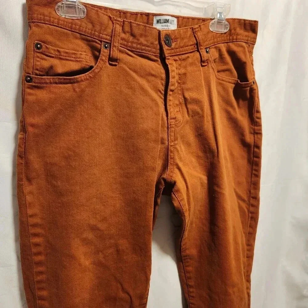 William Rast Dean Slim Straight Jeans‎ Men's 31x32 Burnt Orange Cotton Casual